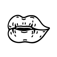 lips vector icon hand drawn doodle