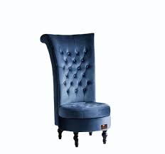 Blue Wooden Luxury High Back Sofa Chair