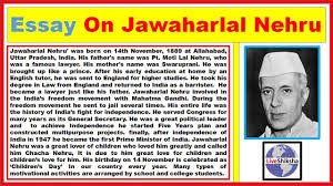 Essay On Jawaharlal Nehru In English Chacha Nehru Essay In English 300 Words
