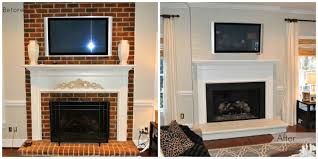 Painted Brick Fireplace Before After