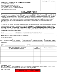 That goes for agreements and contracts, tax forms and almost any other document that requires a signature. Download Maryland Workers Compensation Commission Exclusion Form For Free Formtemplate