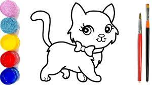 Vẽ và tô màu con mèo dễ thương | Dạy bé vẽ | Dạy bé tô màu | Kucing Halaman  Mewarnai - YouTube