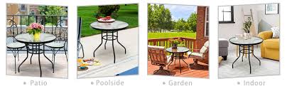 80cm Garden Dining Table With Tempered