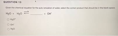Chemical Equation For The Auto Chegg