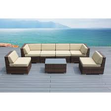 Ohana Outdoor Patio 7 Piece Mixed Brown