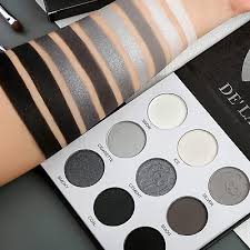 dark eyeshadow palette black white grey