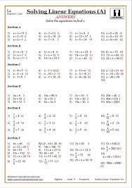 solving linear equations answer