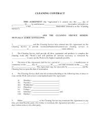 Housecleaning Contract House Cleaning Service Agreement Sample