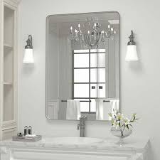 Modern Wall Mirror Rectangular Mirror With Metal Frame Bathroom Mirror With Round Corner Vanity Mirror For Vertical Horizontal