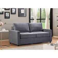 Us Pride Furniture Rician 61 5 In Gray Velvet 2 Seater Twin Sleeper Sofa Bed With Removable Cushions Grey