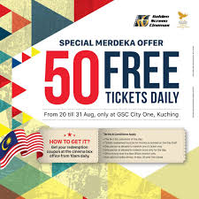 New customers can get rm11 off with this code: Gsc Cinema Free 50 Movie Tickets Daily City One Kuching 20 31 August 2016