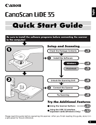Software für ihr canon produkt herunterladen. Canon Lide 35 User S Guide Manualzz