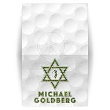 Golf Bar Mitzvah Thank You Card Golfing Theme Golfball Background