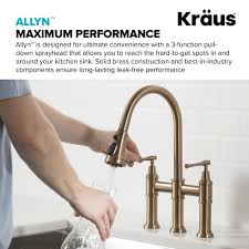 kraus allyn brushed gold double handle