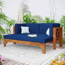 Outdoor Patio Extendable Wooden Sofa
