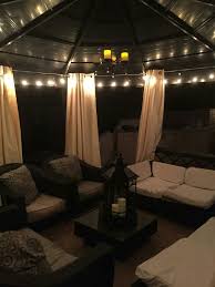 My Very Talented Sister In Law Took A Basic Costco Gazebo And Added Her Flare Gazebo Lighting Cozy Backyard Gazebo On Deck