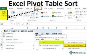 pivot table sort how to sort data
