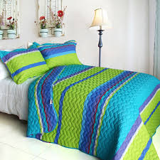 bedding blue green fl pattern
