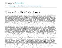 Maybe you would like to learn more about one of these? 12 Years A Slave Movie Critique Free Essay Example Papersowl Com