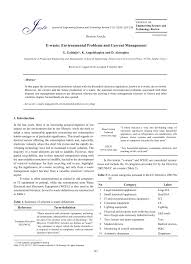 pdf e waste environmental problems and current management pdf e waste environmental problems and current management