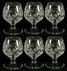6 russian cut crystal shotglasses