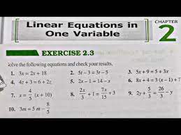 Ex 2 3 Class 8 Linear Equations In