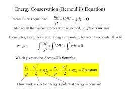 Ppt Energy Conservation Bernoulli S