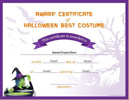 Halloween Best Costume Certificate Templates Word Excel Templates