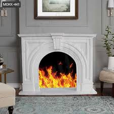 modern white marble fireplace mantel