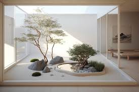 Natural Open Plan Zen Garden Interior