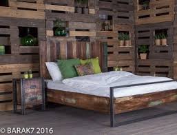 Lit en bois au meilleur prix parmi le plus grand choix du web sur meubles.fr. Lit 2 Places Industriel En Bois Recycle