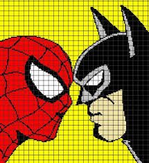Spiderman Vs Batman Crochet Graphghan Pattern Chart Graph