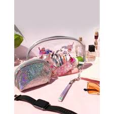 makeup pouch transpa set of 3