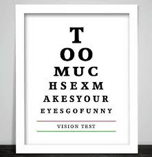 Funny Eye Chart A Rude Print Poster Too Much Sex Eyes