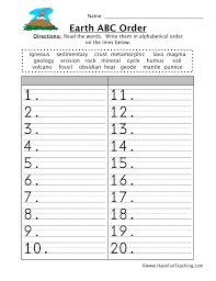 Improve your language arts knowledge with free questions in alphabetical order and thousands of other language arts skills. Earth Alphabetical Order Worksheet Have Fun Teaching