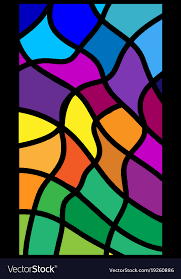 rectangular abstract colored glass