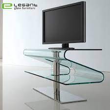 china modern bent glass tv stand with