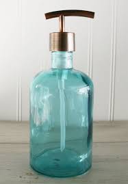 Recycled Glass Soap Dispenser Aqua Blue