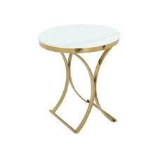 modern luxurious round stone side table