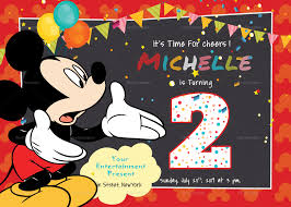 Great Mickey Mouse Birthday Invitation Card Template
