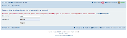 phpbb cannot login to acp and users