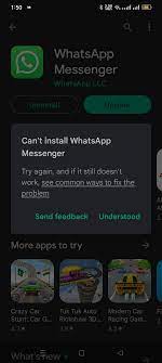 whatsapp app not install google play
