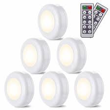 Led Closet Lights Elfeland 6 Pack Wireless Led Puck Light Under Cabinet Lighting With Remote Control
