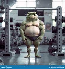 A buff frog at the Gym stock illustration. Illustration of exercise -  280906017