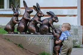 Outdoor Rabbit Bronze Garden Sculpture