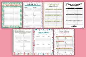 7 free easter potluck sign up sheets