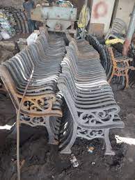 Gray Modern Cast Iron Garden Bench Leg