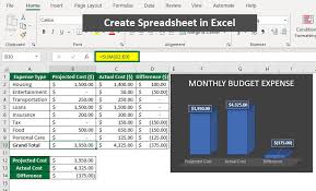 create spreadsheet in excel how to