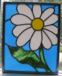 Custom Stained Glass Design Daisy Flower