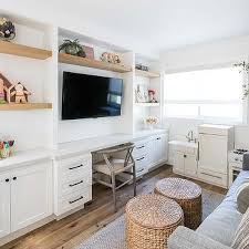 Tv Room Built In Desk Design Ideas